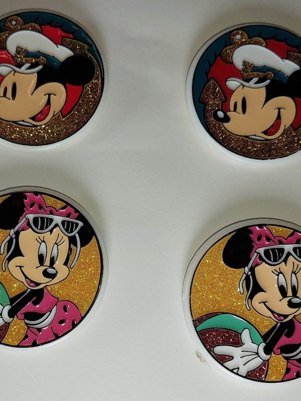 Mickey And Minnie Mouse Pin Buttons Vintage Walt Disney World Set Of 4